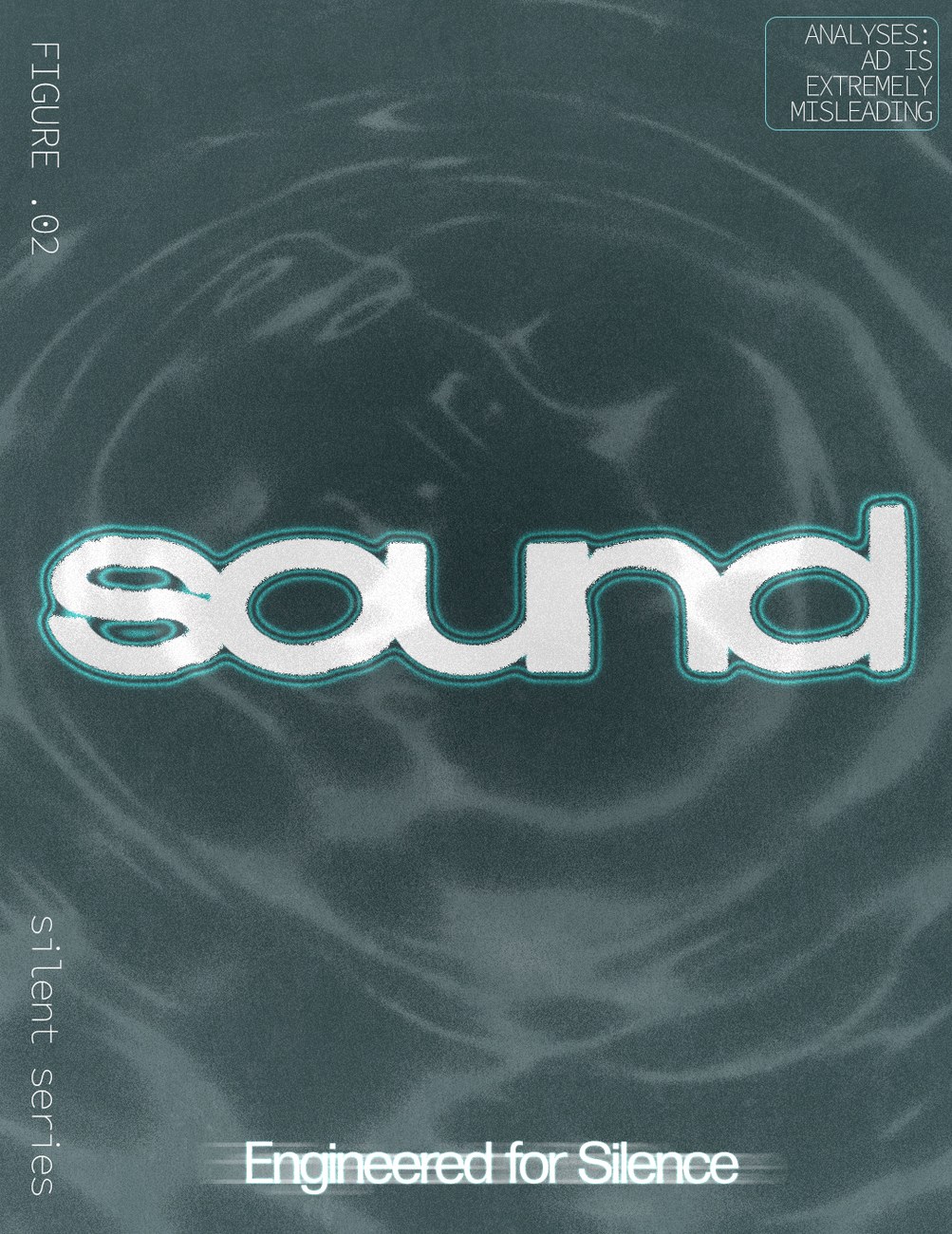 Sound wordmark over a rippling water surface — engineered for silence